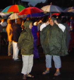 George and Jackie in the rain on the Queen's birthday