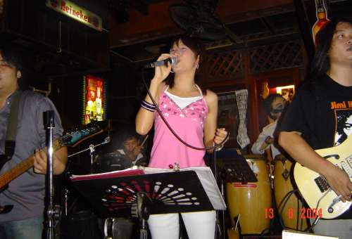 a band at the riverside bar