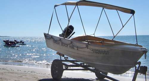 the jet skis we hired at Hervey Bay and a Torquay boat