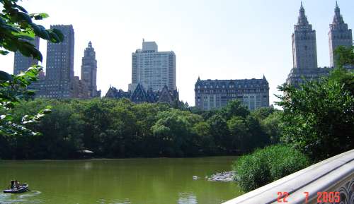 John Lennon's apartment from Central Park