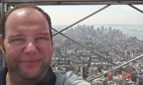 It's me. Near the top of the Empire State Building