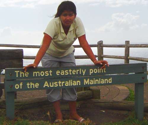 Dany at the most easterly point of the Australian mainland