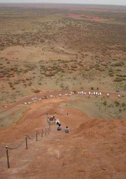 looking down the path up Ayres Rock