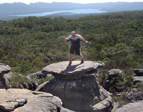 surfing the Balconies with Lake Wartook in the background