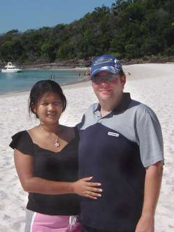 on Whitehaven beach where I proposed