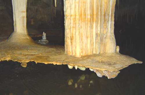 stalactites and stalagmites in Lake Cave near Margaret River