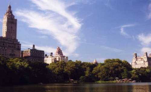 view over the pond, Central Park, South West