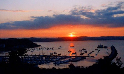 Sunset over Brixham harbour